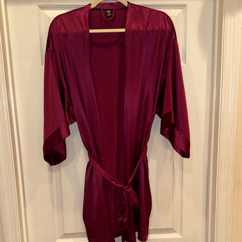 Victoria's Secret Burgundy Satin Robe